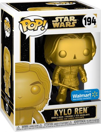Figurine Funko Pop Star Wars Exclusivité Walmart #194 Kylo Ren - Métallique Or