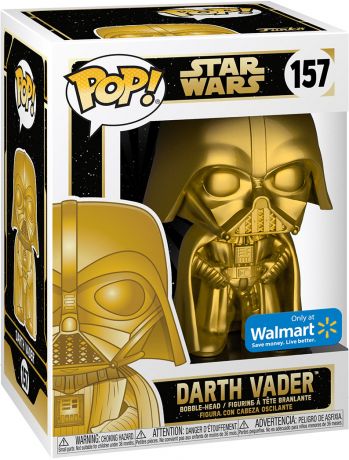 Figurine Funko Pop Star Wars Exclusivité Walmart #157 Dark vador - Métallique Or