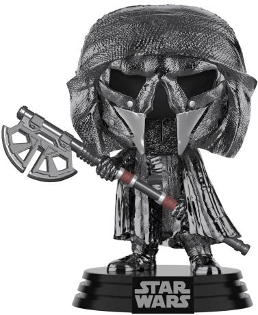 Figurine Funko Pop Star Wars 9 : L'Ascension de Skywalker #325 Chevalier de Ren (Axe) - Chromé Hématite 