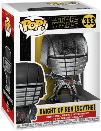 Figurine Funko Pop Star Wars 9 : L'Ascension de Skywalker #333 Chevalier de Ren (Scythe) - Chromé Hématite 