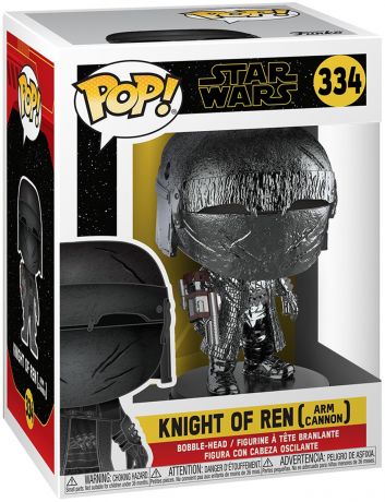 Figurine Funko Pop Star Wars 9 : L'Ascension de Skywalker #334 Chevalier de Ren (Cannon) - Chromé Hématite 