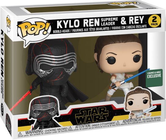 Figurine Funko Pop Star Wars 9 : L'Ascension de Skywalker Kylo Ren (Supreme Leader) & Rey - 2 pack