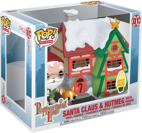 Figurine Funko Pop Peppermint Lane #01 Père Noël & Noix de Muscade avec Maison