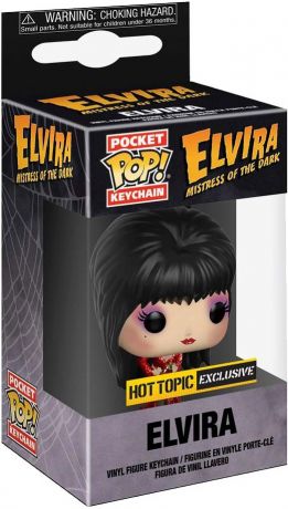 Figurine Funko Pop Elvira, Maîtresse des Ténèbres Elvira en Robe Rouge - Porte-clés & Pailleté