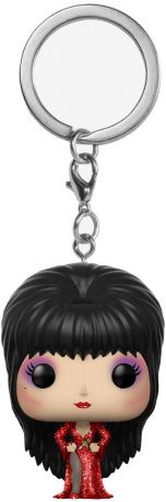 Figurine Funko Pop Elvira, Maîtresse des Ténèbres Elvira en Robe Rouge - Porte-clés & Pailleté