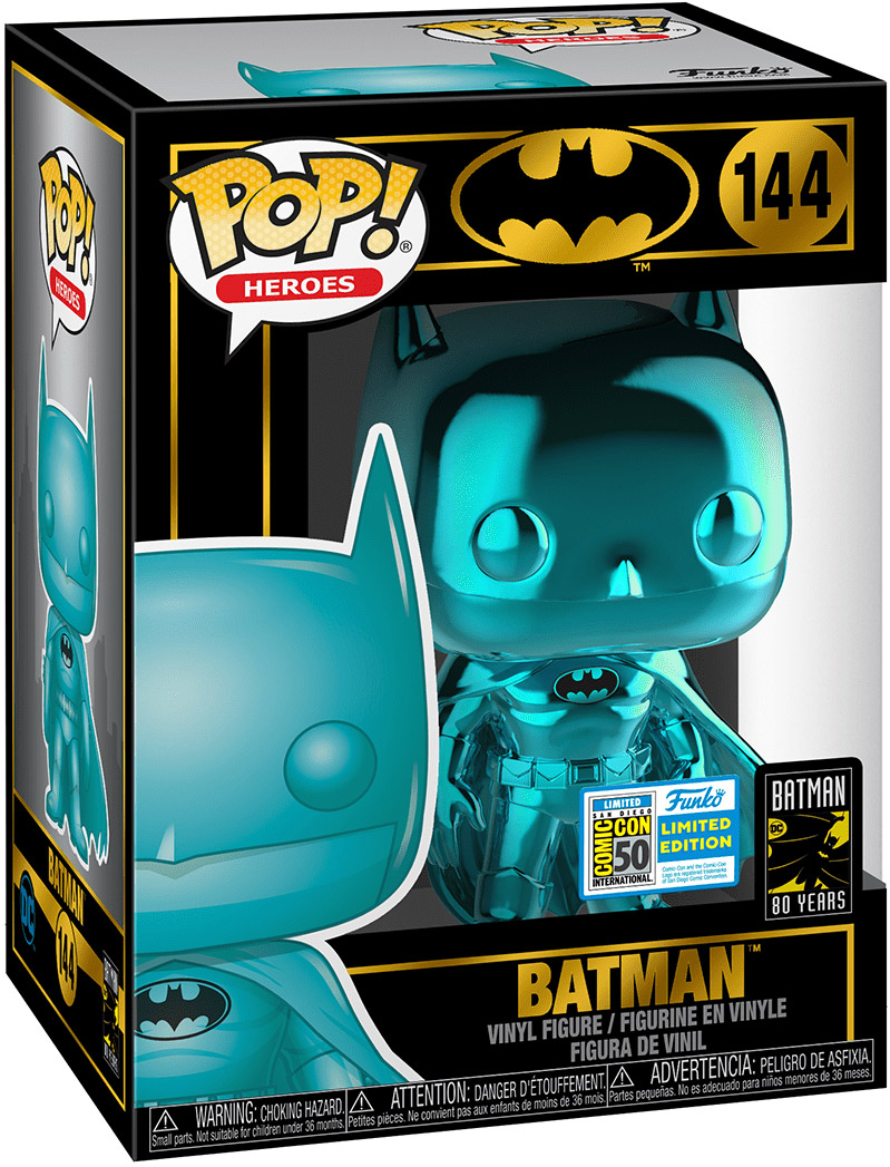 Figurine Pop Batman [DC] #144 pas cher : Batman - Chromé Teal