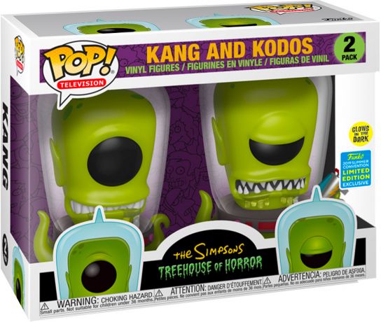 Figurine Funko Pop Les Simpson Kang & Kodos - Brillant dans le noir - 2 pack