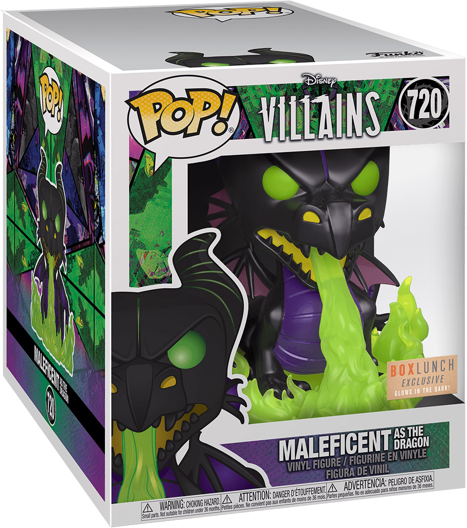 Figurine Pop Disney Villains #720 pas cher : Maléfique en Dragon -  Métallique, 15 cm & Brillant dans le noir