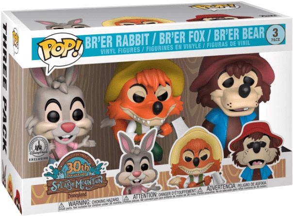 Figurine Funko Pop Parcs Disney  Br'er Rabbit, Br'er Fox & Br'er Bear - 3 pack