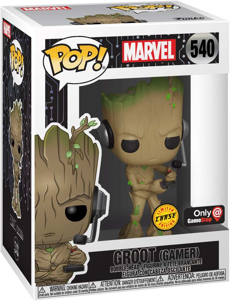 Figurine Pop Marvel Comics #540 pas cher : Groot (Gamer) [Chase]