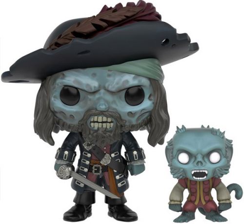 Figurine Funko Pop Pirates des Caraïbes [Disney] #208 Capitaine Barbossa avec Singe - 2 pack