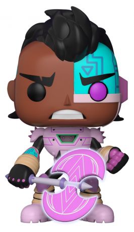 Figurine Funko Pop Teen Titans Go! #609 Cyborg avec Hache qui brille dans le noir