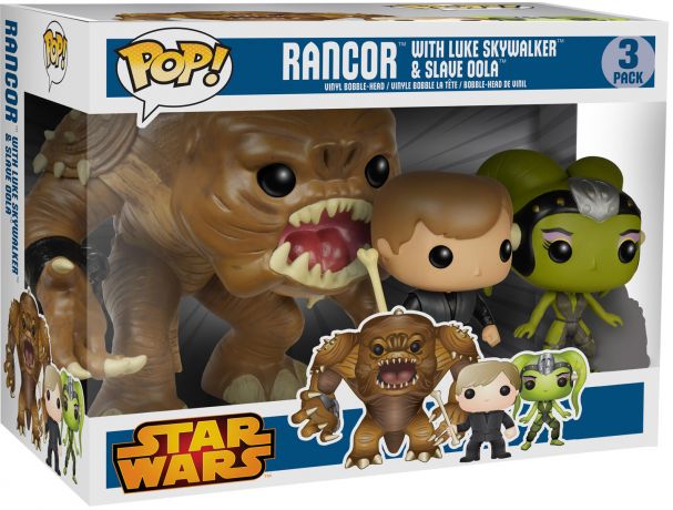Figurine Funko Pop Star Wars 6 : Le Retour du Jedi Rancor avec Luke Skywalker & Esclave Oola - 3 pack