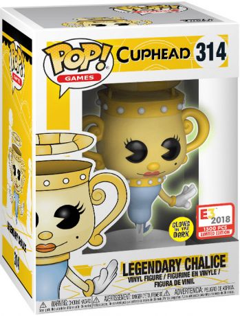 Figurine Funko Pop Cuphead #314 Legendary Chalice - Brillant dans le noir