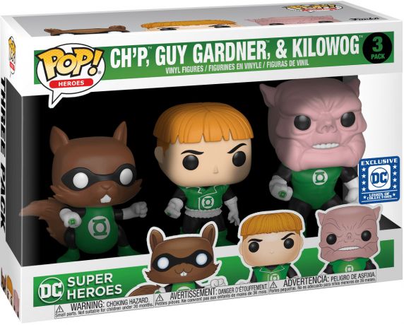 Figurine Funko Pop Green Lantern #00 Ch'p, Guy Gardner & Kilowog - 3 pack