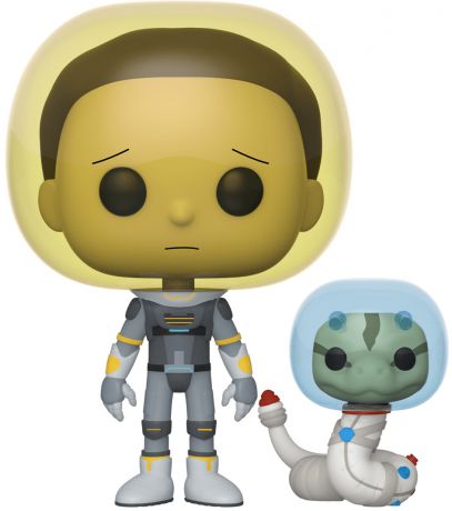 Figurine Funko Pop Rick et Morty #690 Morty le Cosmonaute avec Serpent - 2 pack 