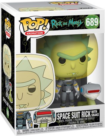 Figurine Funko Pop Rick et Morty #689 Rick le Cosmonaute avec Serpent - 2 pack