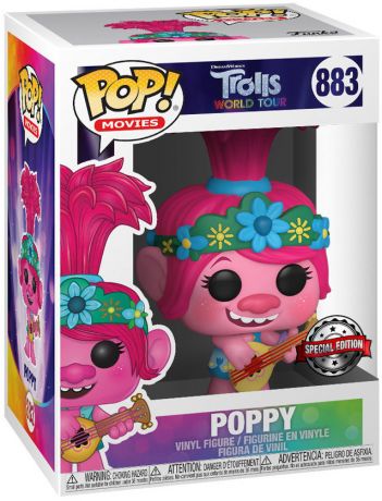 Figurine Funko Pop Les Trolls #883 Reine Poppy avec guitare