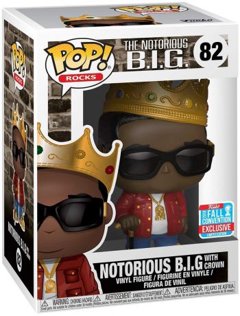 Figurine Funko Pop Notorious B.I.G #82 Notorious B.I.G. avec Couronne (Veste Rouge)