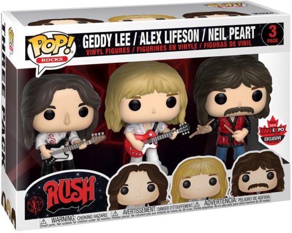 Figurine Funko Pop Rush Geddy Lee, Alex Lifeson & Neil Peart - 3 pack