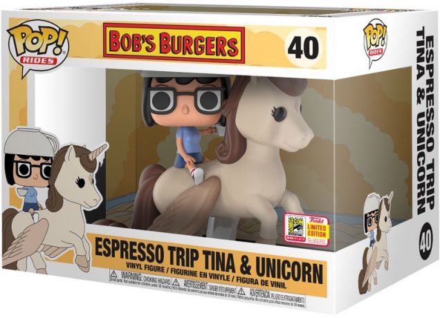 Figurine Funko Pop Bob's Burgers #40 Tina Voyage Expresso et Licorne