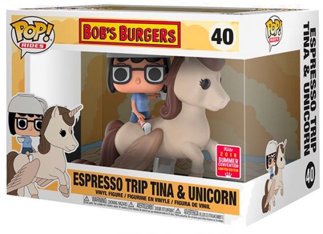 Figurine Funko Pop Bob's Burgers #40 Tina Voyage Expresso et Licorne