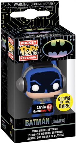 Figurine Funko Pop Batman [DC] Batman (Gamer) - Brillant dans le noir & Porte-clés
