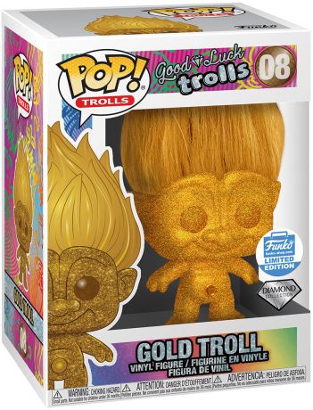 Figurine Funko Pop Les Trolls #08 Troll Or - Or & Pailleté