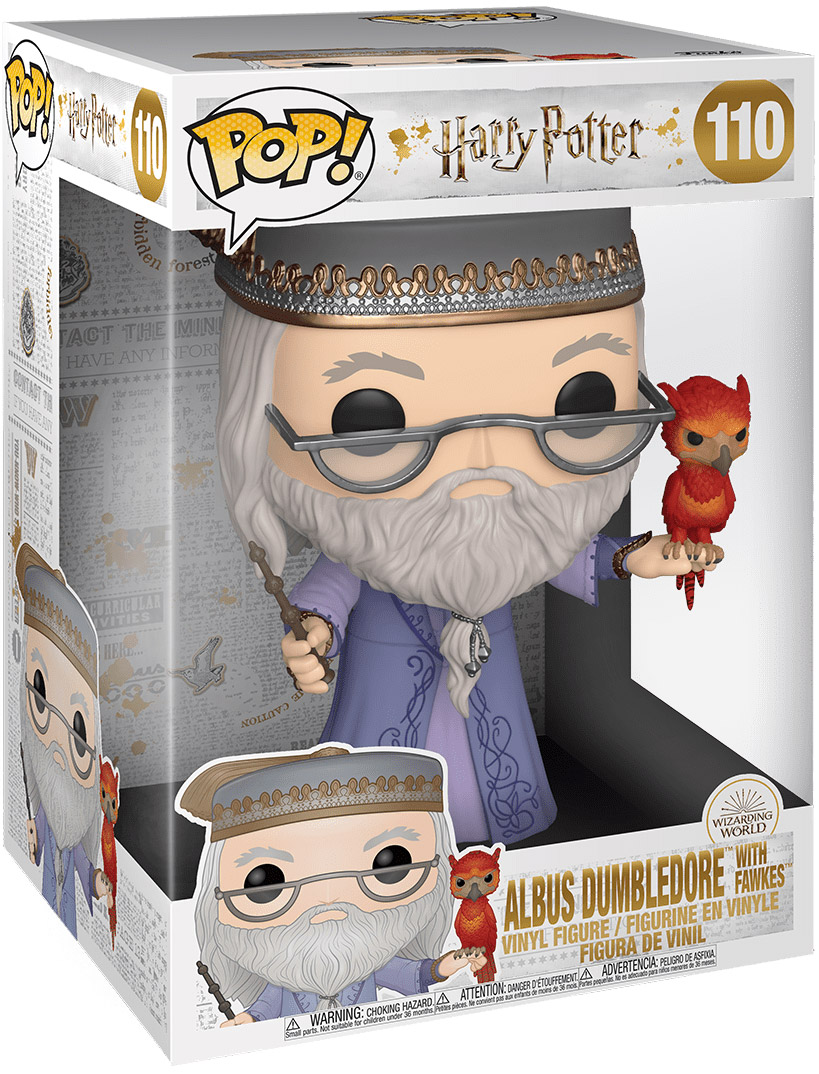 Figurine Pop Harry Potter #110 pas cher : Albus Dumbledore avec Fumseck -  25 cm