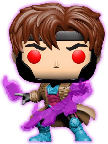 Figurine Funko Pop X-Men [Marvel] #553 Gambit avec Cartes - Translucide & Brillant dans le noir