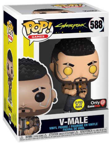 Figurine Funko Pop Cyberpunk 2077 #588 V-Male - Brillant dans le noir