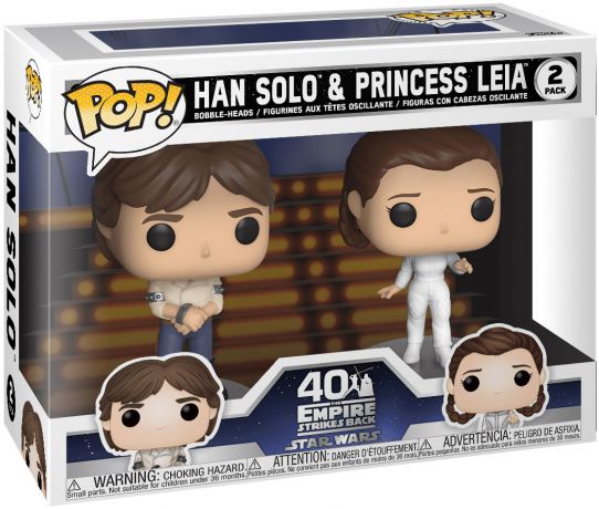 Figurine Funko Pop Star Wars 5 : L'Empire Contre-Attaque Han Solo & Princesse Leia - 2 pack