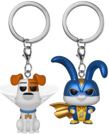 Figurine Funko Pop Comme des bêtes Max & Snowball - Porte-clés - 2 pack