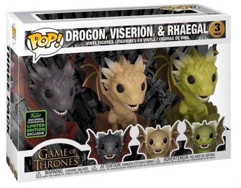 Figurine Funko Pop Game of Thrones Drogon, Viserion, & Rhaegal - 3 Pack