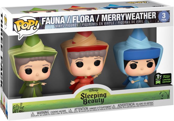 Figurine Funko Pop La Belle au Bois Dormant [Disney] Pâquerette, Flora & Pimprenelle - 3 Pack