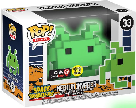 Figurine Funko Pop Space Invaders #33 Medium Invader Vert - Brillant dans le noir & 8-bit