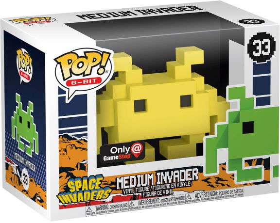 Figurine Funko Pop Space Invaders #33 Medium Invader Jaune - 8-bit