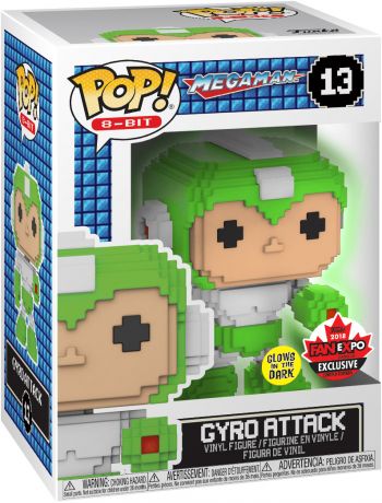 Figurine Funko Pop Mega Man #13 Gyro Attack - 8-Bit & Brillant dans le noir