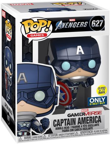 Figurine Funko Pop Avengers Gamerverse [Marvel] #627 Captain America - Brillant dans le noir