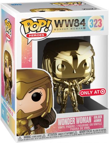 Figurine Pop Wonder Woman 1984 - WW84 #323 pas cher : Wonder Woman Armure  en Or - Chromé Or