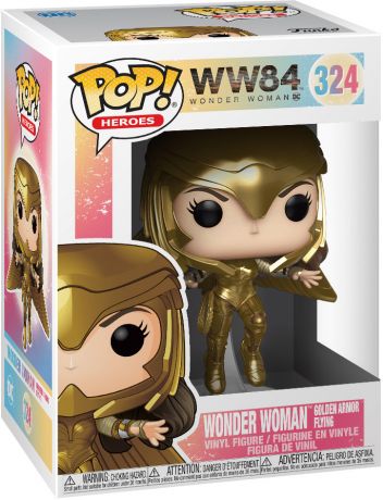 Figurine Funko Pop Wonder Woman 1984 - WW84 #324 Wonder Woman en Armure en Or en Vol - Métallique