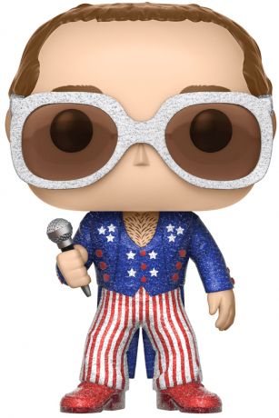 Figurine Funko Pop Elton John #63 Elton John Rouge, Blanc & Bleu - Pailleté