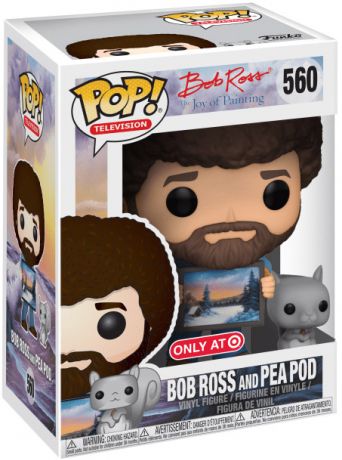 Figurine Funko Pop Bob Ross #560 Bob Ross et Pea Pod