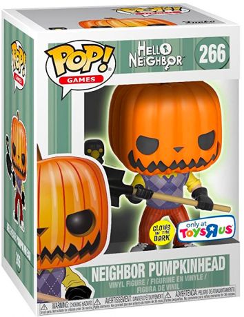 Figurine Funko Pop Hello Neighbor #266 Le Voisin avec Tête de Citrouille - Brillant dans le noir