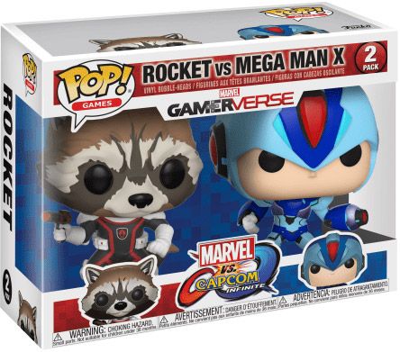 Figurine Funko Pop Marvel Gamerverse Rocket vs Mega Man X - 2 pack