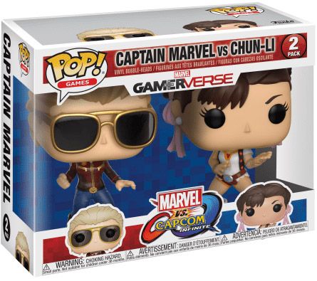 Figurine Funko Pop Marvel Gamerverse Captain Marvel vs Chun-Li - 2 pack