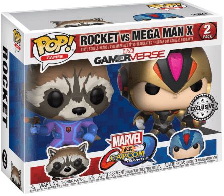 Figurine Funko Pop Marvel Gamerverse Rocket vs Megaman - 2 pack