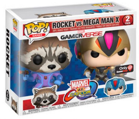Figurine Funko Pop Marvel Gamerverse Rocket vs Megaman - 2 pack