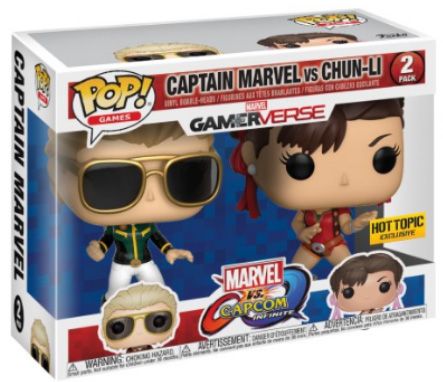 Figurine Funko Pop Marvel Gamerverse Captain Marvel vs Chun-Li - 2 pack