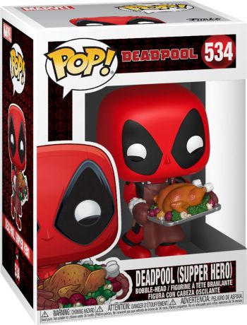 Figurine Funko Pop Deadpool [Marvel] #534 Deadpool avec Dinde de Noël (Super-Héro)